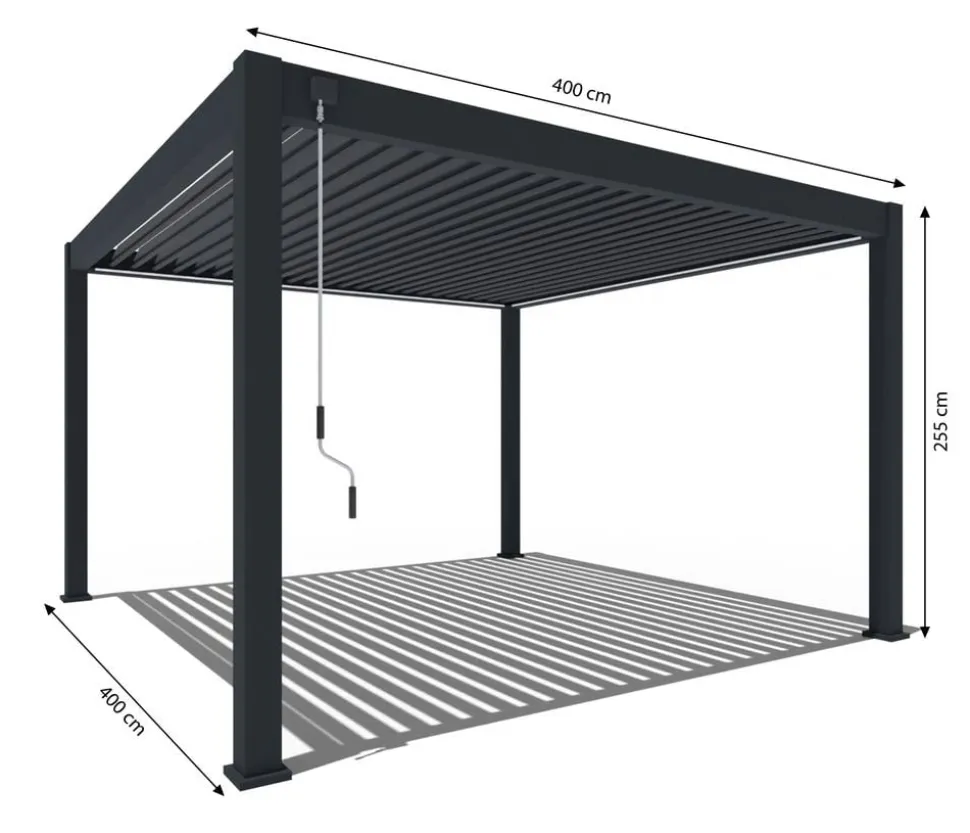 Weide Pergola Deluxe Plus 4x4, ca. B400/H255/T400 cm