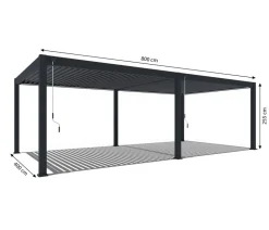 Weide Pergola Deluxe Plus 4x8, ca. B800/H255/T400 cm