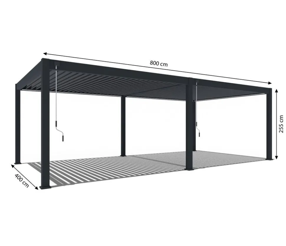 Weide Pergola Deluxe Plus 4x8, ca. B800/H255/T400 cm