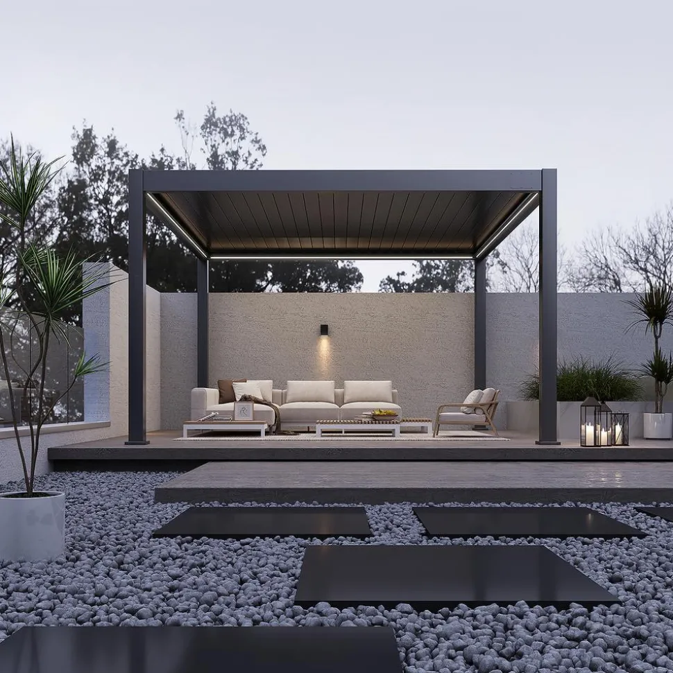 Weide Pergola LED E-Deluxe Plus 4x4, ca. B400/H255/T400 cm