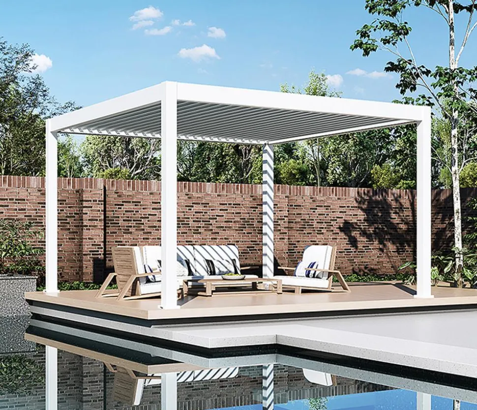 Weide Pergola LED E-Deluxe Plus 4x4, ca. B400/H255/T400 cm