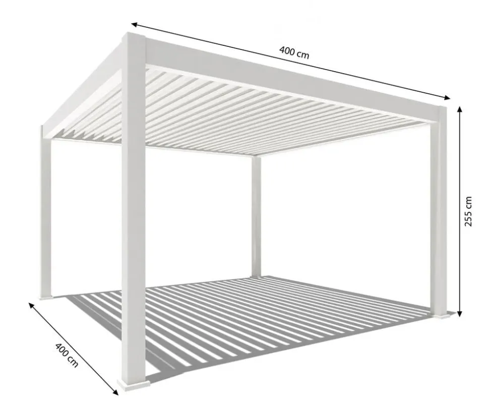Weide Pergola LED E-Deluxe Plus 4x4, ca. B400/H255/T400 cm