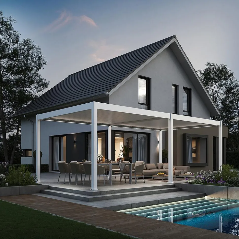 Weide Pergola LED E-Deluxe 3,6x7,2, ca. B720/H255/T360 cm