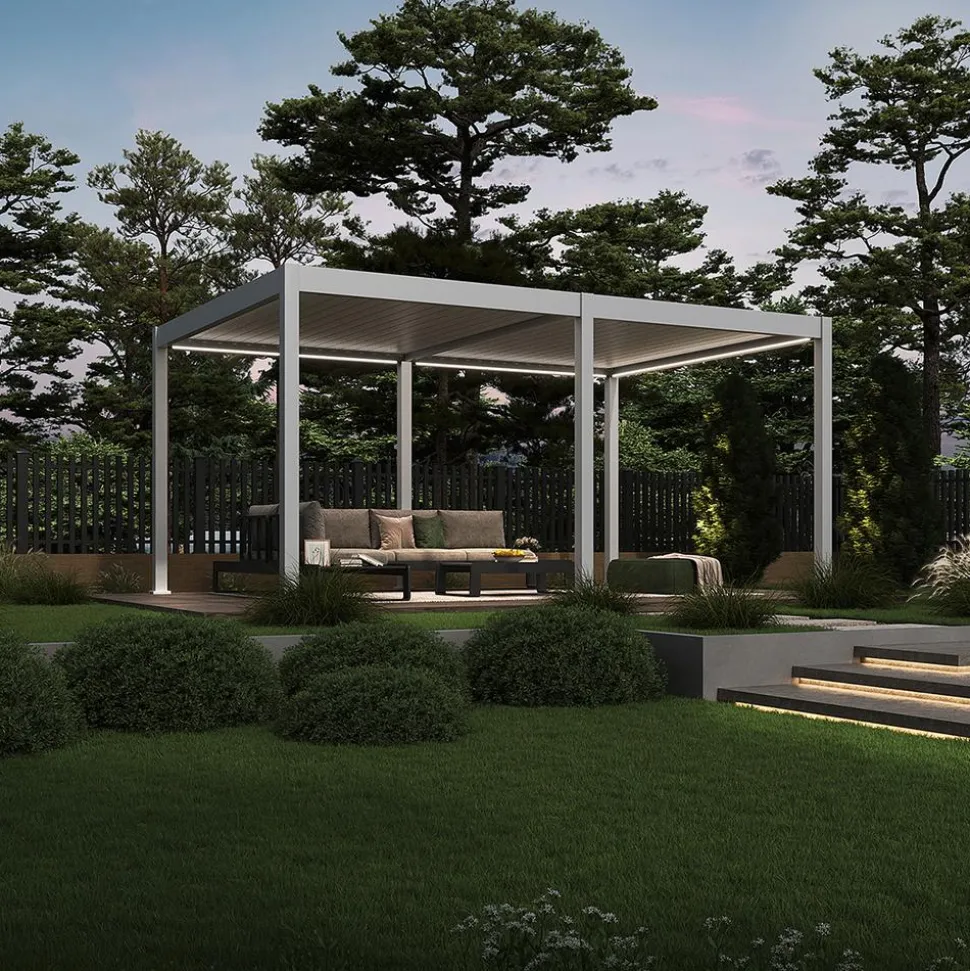 Weide Pergola LED E-Deluxe 3,6x5,3, ca. B530/H255/T360 cm