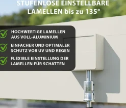Weide Pergola LED E-Deluxe 3,6x4, ca. B400/H255/T360 cm