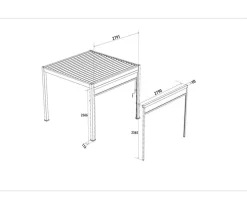 Weide Sonnenrollo für Deluxe/Classic Pergola, ca. B300 cm
