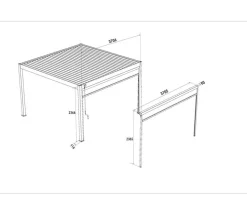 Weide Sonnenrollo für Deluxe/Classic Pergola, ca. B400 cm