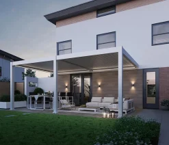 Weide Wand-Pergola LED E-Deluxe Plus 4x6, ca. B600/H255/T400 cm