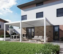 Weide Wand-Pergola LED E-Deluxe Plus 4x6, ca. B600/H255/T400 cm