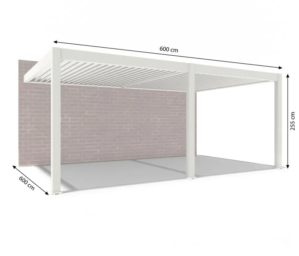 Weide Wand-Pergola LED E-Deluxe Plus 4x6, ca. B600/H255/T400 cm