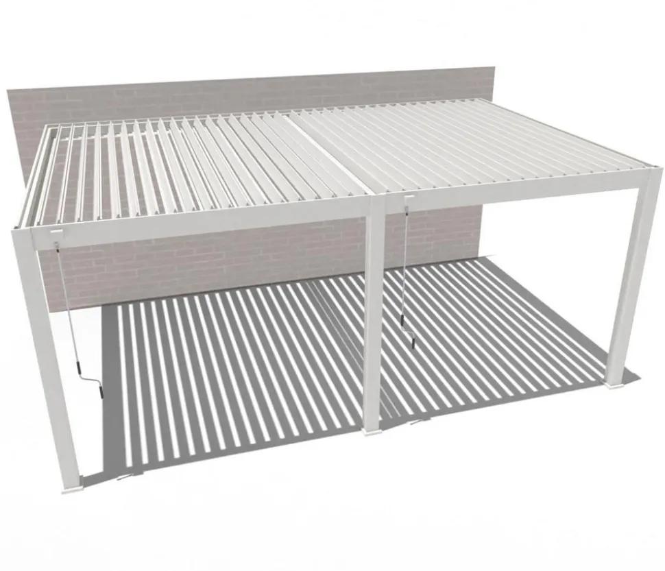 Weide Wand-Pergola LED E-Deluxe Plus 4x6, ca. B600/H255/T400 cm