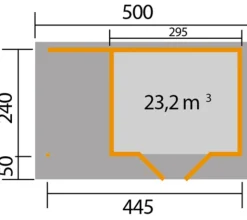 Weka Designhaus 126 A, Gr. 1, ca. B500/H225/T316 cm