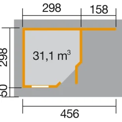 Weka Designhaus 213 A+ Gr. 2, ca. B500/H259/T339 cm