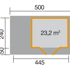 Weka Designhaus 126 A+ Gr. 1, ca. B500/H247/T316 cm