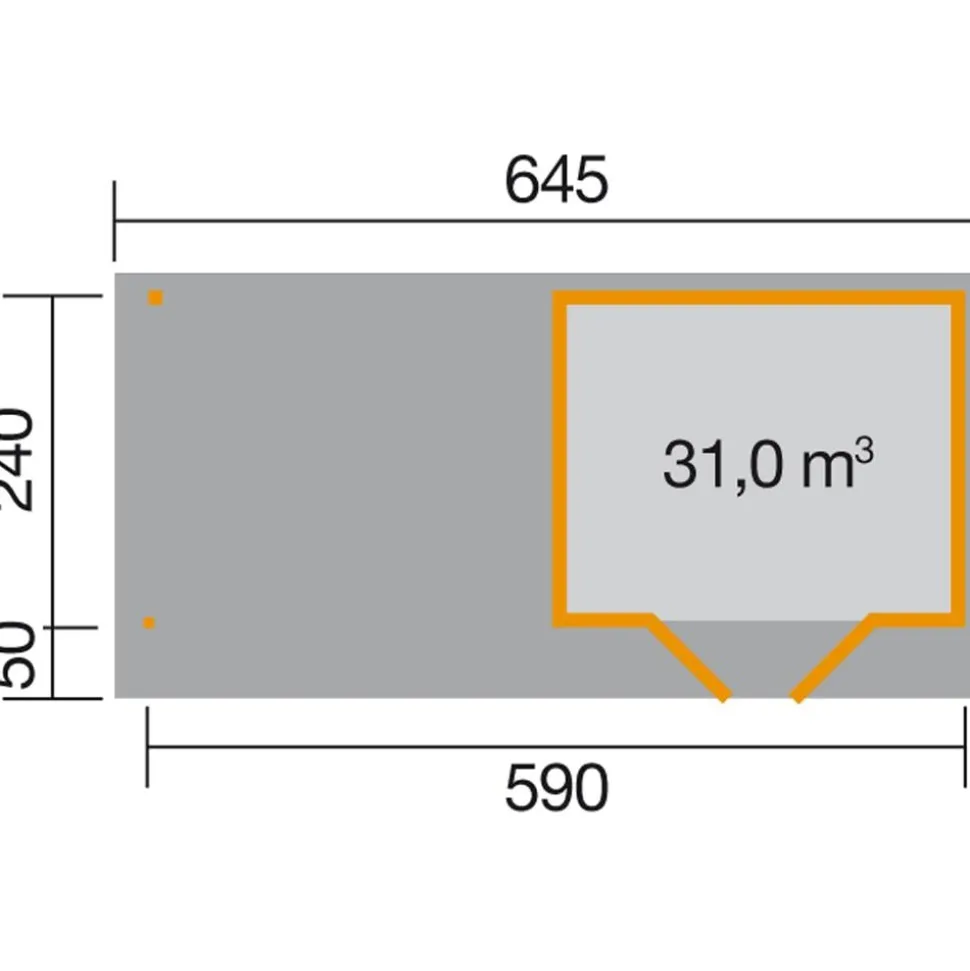 Weka Designhaus 126 B+ Gr. 1, ca. B645/H247/T316 cm
