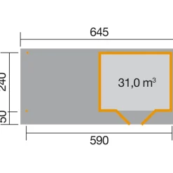 Weka Designhaus 126 B+ Gr. 1, ca. B645/H247/T316 cm