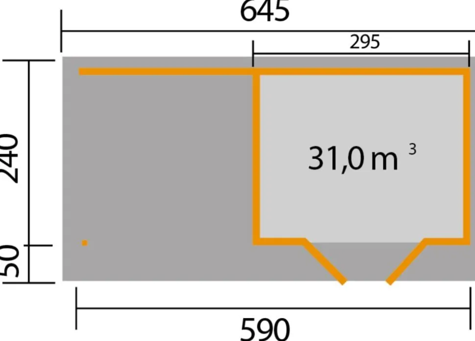 Weka Designhaus 126 B, Gr. 1, ca. B645/H225/T316 cm