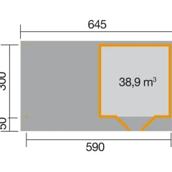 Weka Designhaus 126 B+ Gr. 2, ca. B645/H247/T377 cm