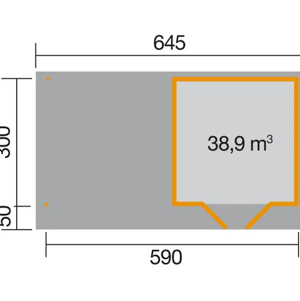 Weka Designhaus 126 B+ Gr. 2, ca. B645/H247/T377 cm
