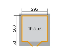 Weka Designhaus 126 Gr.3, ca. B356/H225/T377 cm
