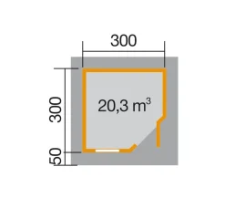 Weka Designhaus 213 Gr.2, ca. B338/H237/T338 cm