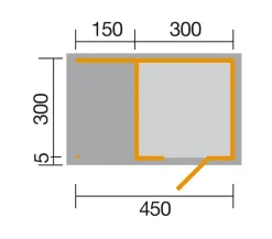 Weka Designhaus wekaLine 413 A Gr.2, ca. B460/H244/T310 cm