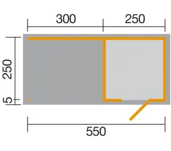 Weka Designhaus wekaLine 413 B Gr.1, ca. B560/H244/T260 cm