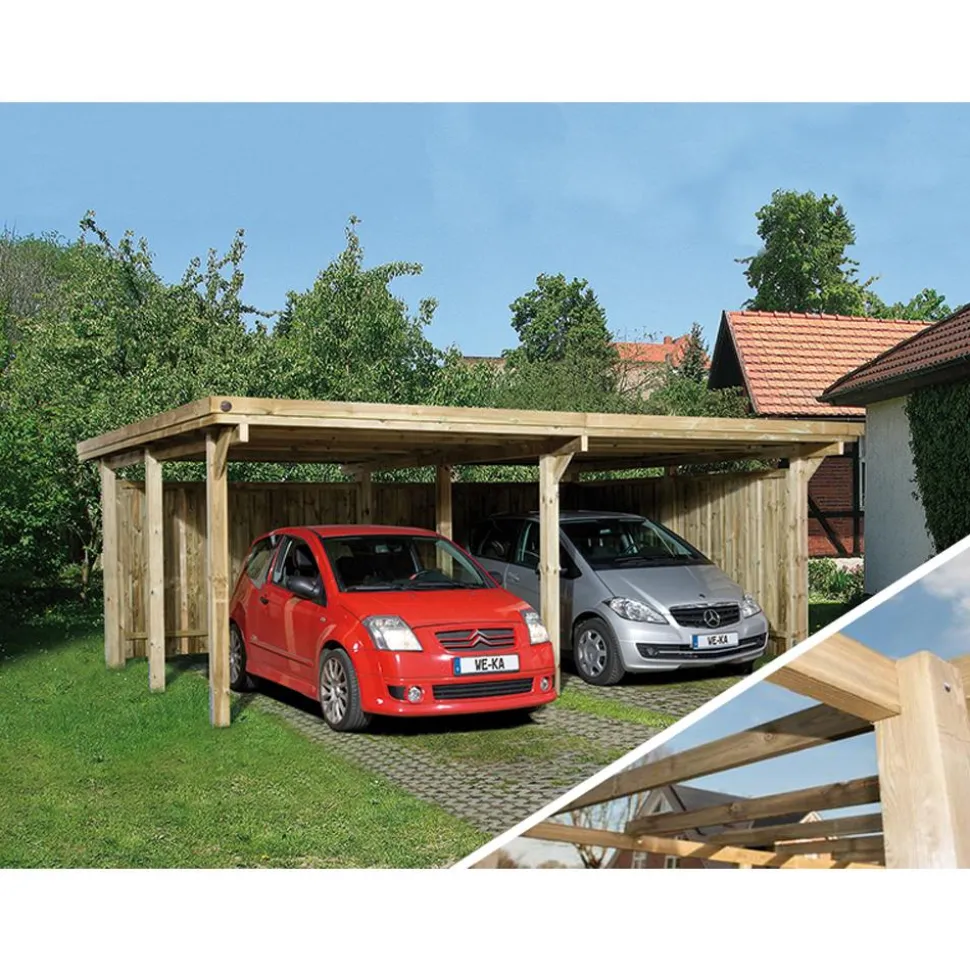 Weka Doppelcarport 618, ohne Dacheindeckung