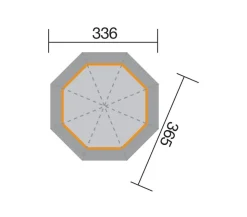 Weka 8-Eck Pavillon 234 A, ca. B336/H300/T365 cm