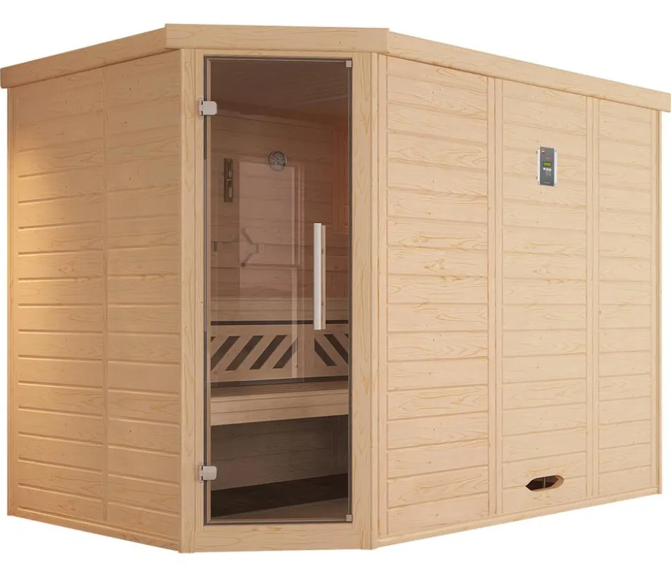 Weka Ecksauna Kami mit Glastür