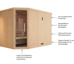 Weka Ecksauna Kami mit Glastür
