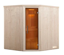 Weka Ecksauna Kiruna mit Glastür, inkl. Ofen