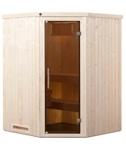 Weka Ecksauna Kiruna mit Glastür, inkl. Bio-Ofen