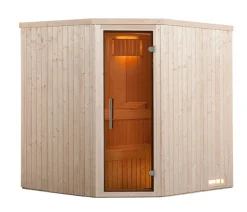 Weka Ecksauna Kiruna mit Glastür, inkl. Bio-Ofen