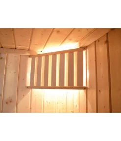 Weka Ecksauna Varberg mit Glastür und Fenster inkl. Ofen, ca. B194/H199/T194 cm