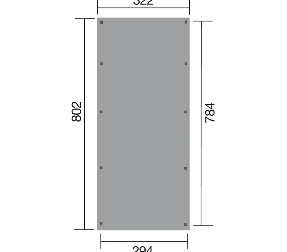Weka Einzelcarport 617 Gr. 3, ca. B322/H233/T802 cm