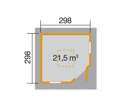 Weka Gartenhaus 149 5-Eck, Gr. 2, ca. B380/H315/T380 cm
