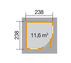 Weka Gartenhaus 149 5-Eck Gr. 1, ca. B318/H276/T318 cm