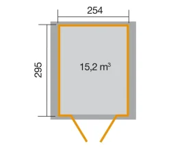 Weka Gartenhaus 122 Gr. 5, ca. B380/H253/T324 cm