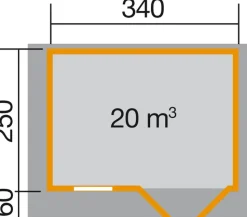 Weka Gartenhaus 219 Gr. 2, ca. B320/H218/T278 cm