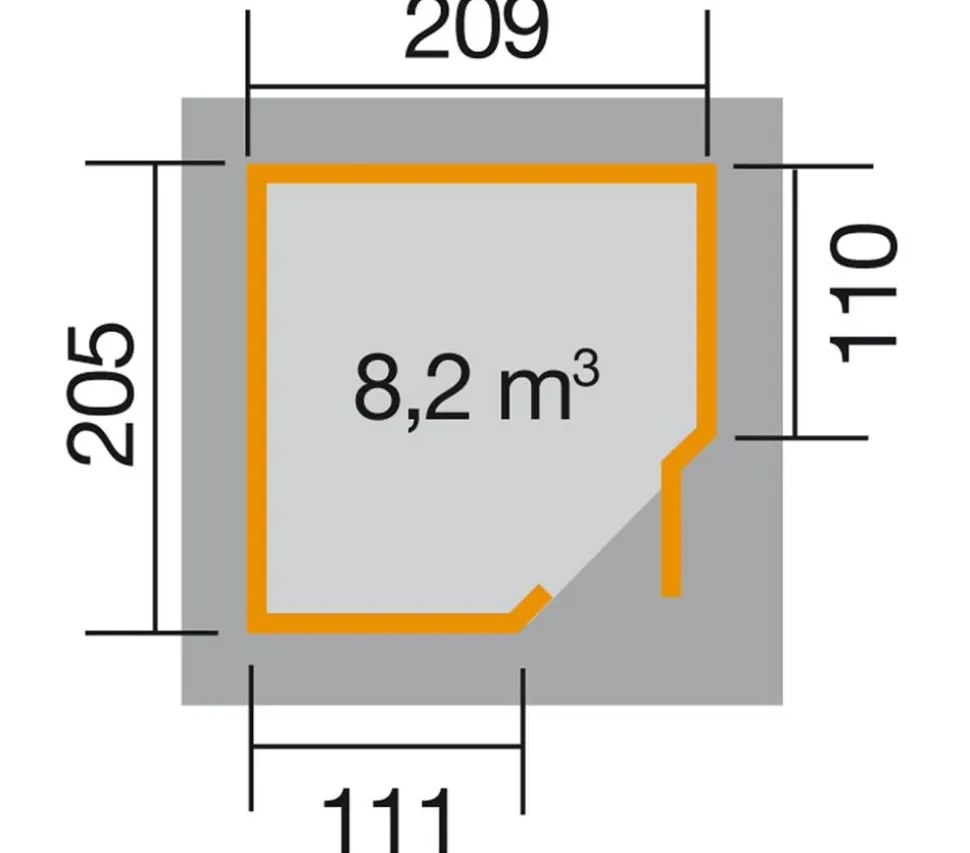 Weka Gartenhaus 229 Gr.1, ca. B244/H217/T244 cm