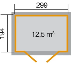 Weka Gartenhaus 323 Gr.3, ca. B330/H232/T217 cm