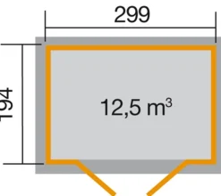 Weka Gartenhaus 323 Gr.3, ca. B330/H232/T217 cm
