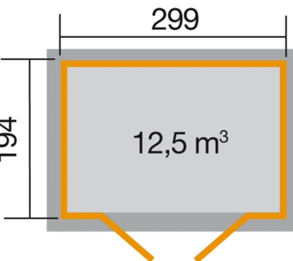 Weka Gartenhaus 323 Gr.3, ca. B330/H232/T217 cm