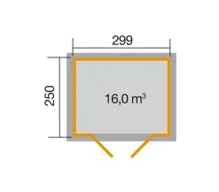 Weka Gartenhaus 323 Gr.4, ca. B330/H232/T273 cm