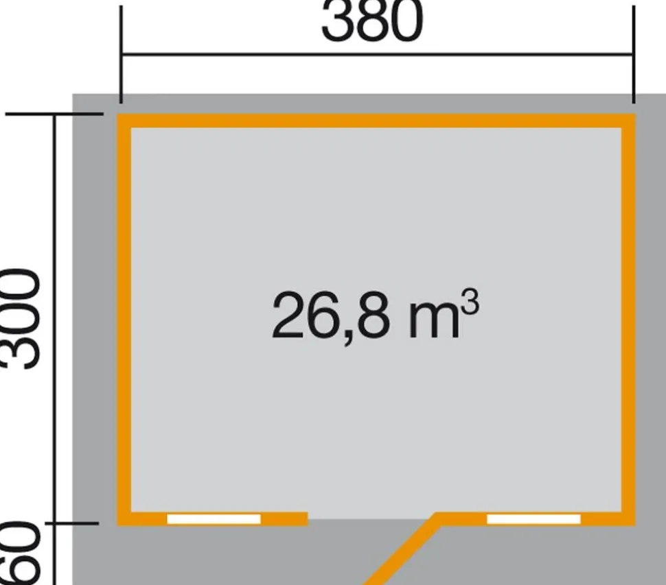 Weka Gartenhaus 110 Gr.1, ca. B460/H266/T374 cm