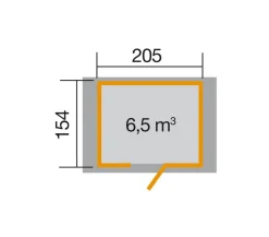 Weka Gartenhaus 223 Gr.1, ca. B260/H238/T178 cm