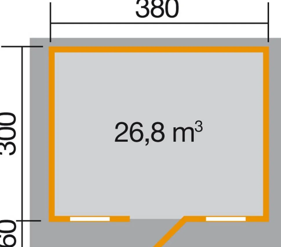 Weka Gartenhaus 110 Gr.1, ca. B460/H266/T374 cm