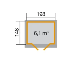 Weka Gartenhaus 325 Gr.1, ca. B200/H225/T198 cm