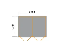 Weka Lagerhaus 607 Variante 3, ca. B408/H214/T318 cm